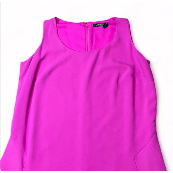 Ralph Lauren Womens Sleeveless Pink Dress 16W Polyester Blend - Picture 4 of 14